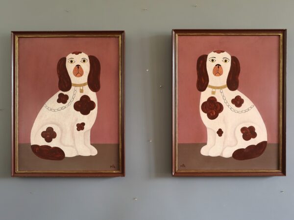 Pair of Staffordshire Dogs (Red)
