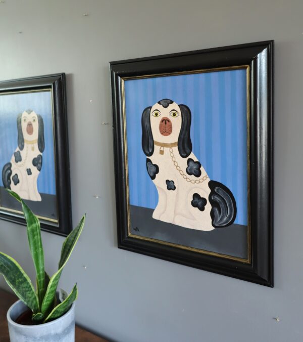 Pair of Staffordshire Dogs (Blue) - Image 4