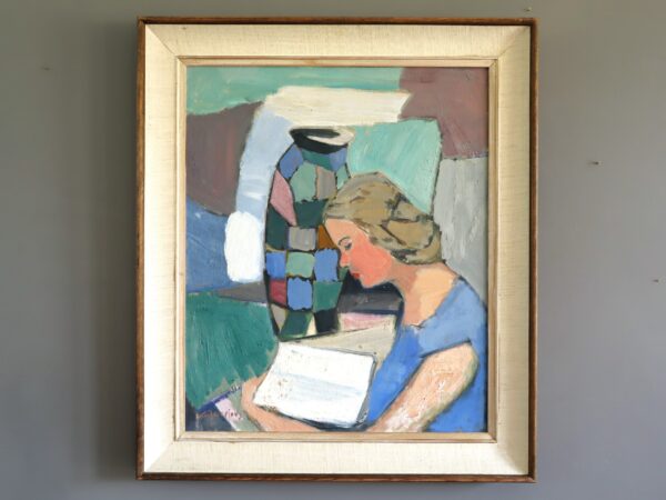 Girl Reading with Vase