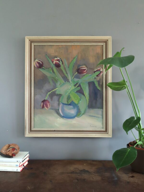 Tulips in a Blue Vase - Image 2