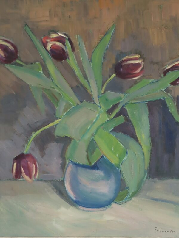 Tulips in a Blue Vase - Image 8