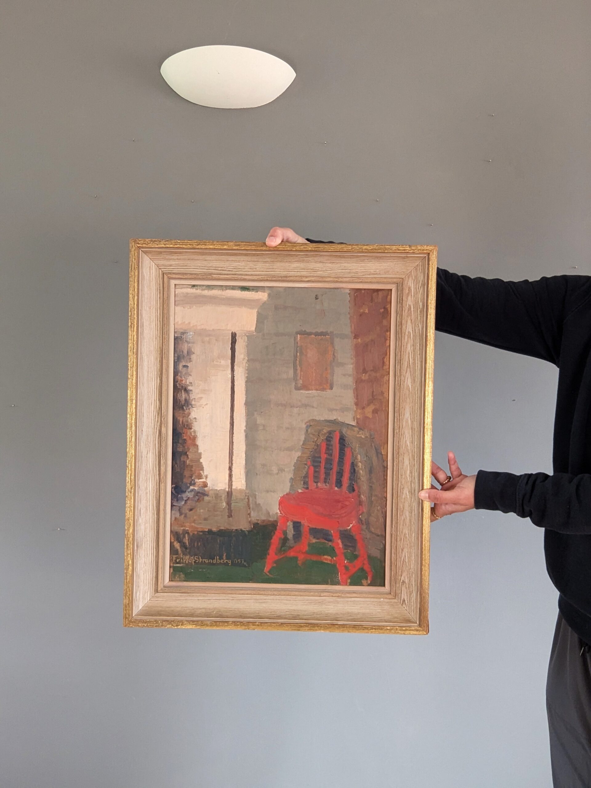 Red Chair by the Fireplace - Image 4