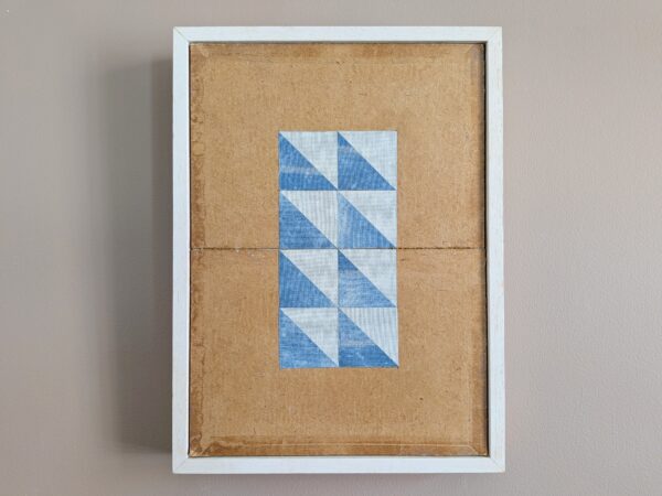 Geometric Collage in Blue Triangles