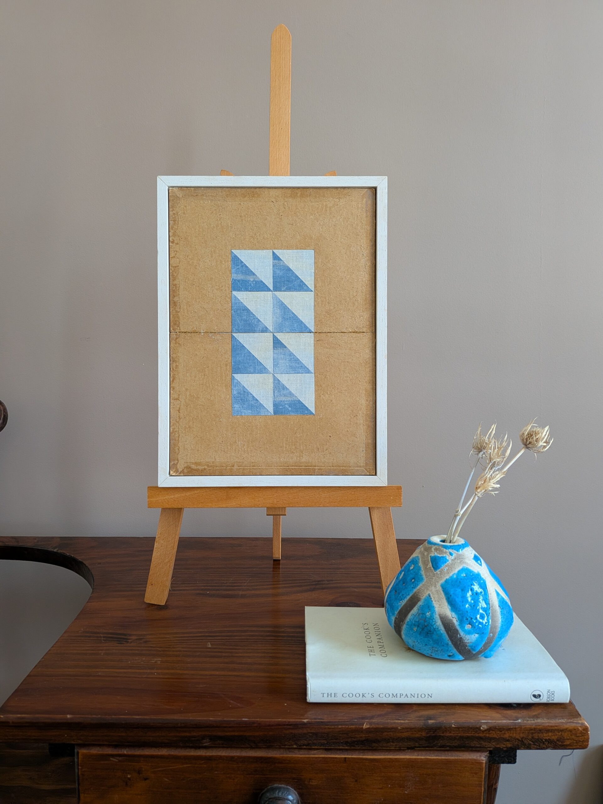 Geometric Collage in Blue Triangles - Image 7