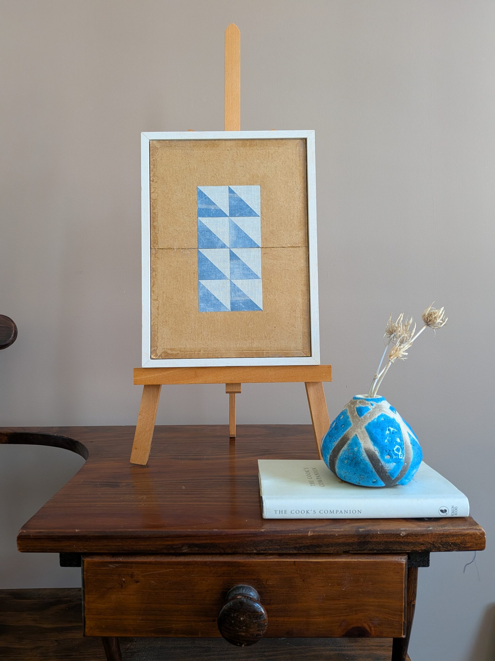 Geometric Collage in Blue Triangles - Image 8