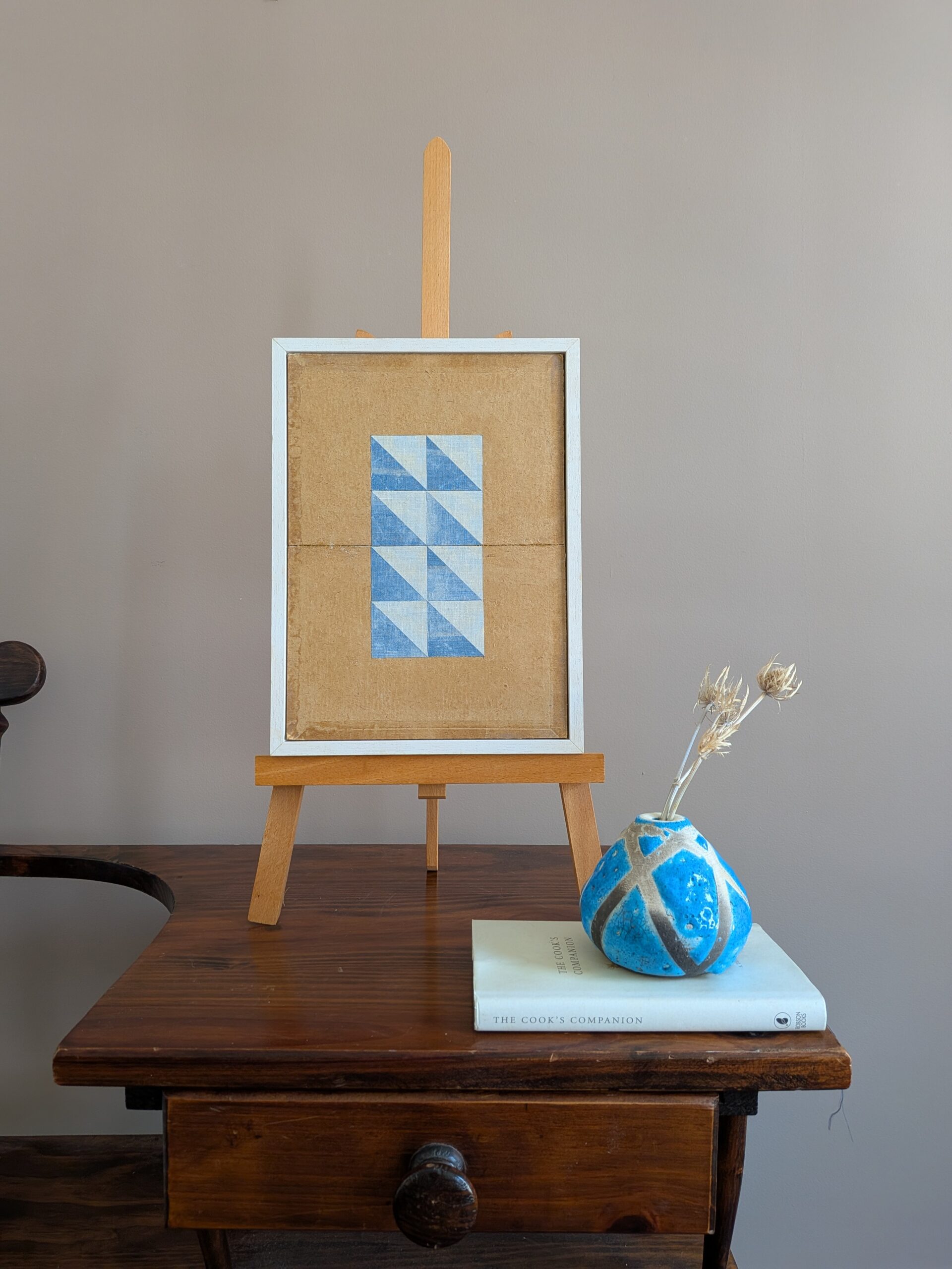 Geometric Collage in Blue Triangles - Image 9